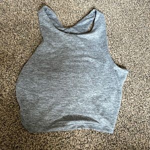 Grey crop top with built in bra